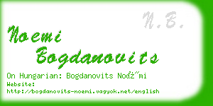 noemi bogdanovits business card